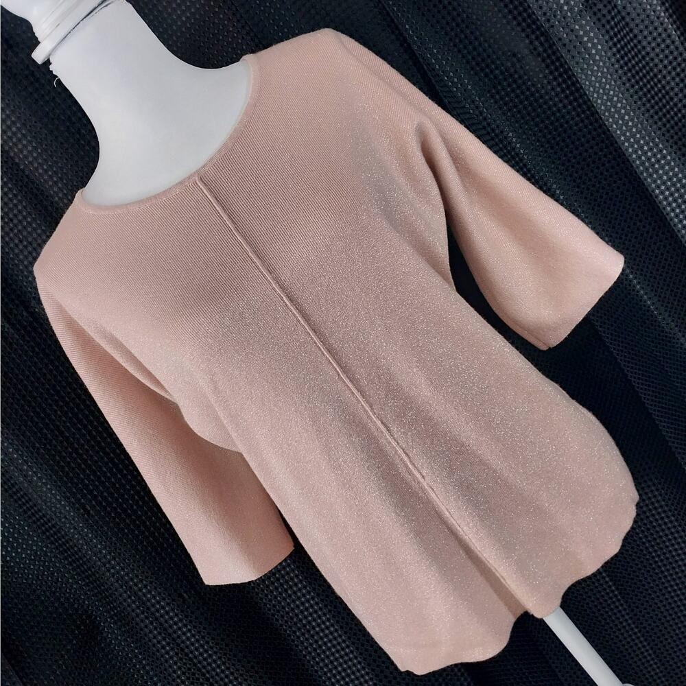 Women's Shimmer Crew Neck Sweater - Blush Pink